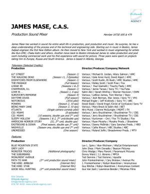 James Mase, C.A.S