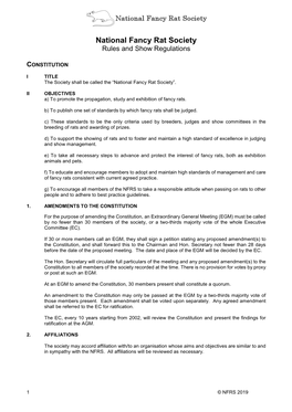 NFRS Rules & Show Regulations