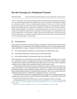 On the Concept of a Notational Variant*