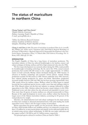 The Status of Mariculture in Northern China