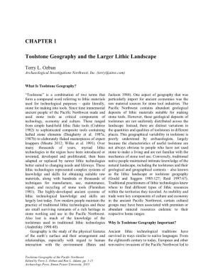 CHAPTER 1 Toolstone Geography and the Larger Lithic Landscape