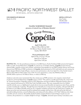 Coppelia Press Release