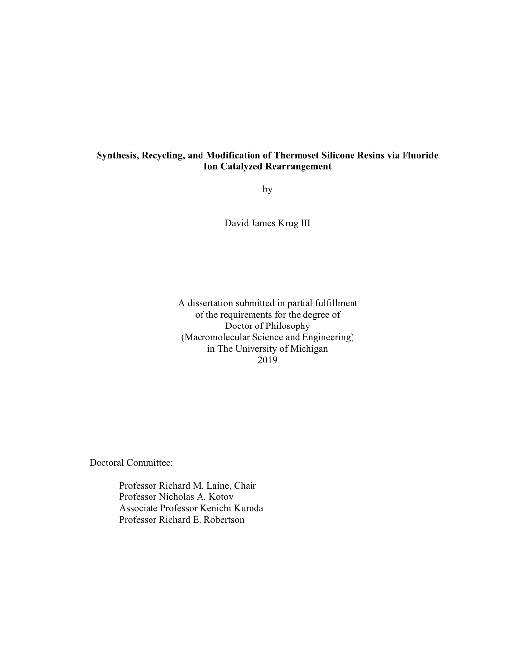 Synthesis, Recycling, and Modification of Thermoset Silicone Resins Via Fluoride Ion Catalyzed Rearrangement