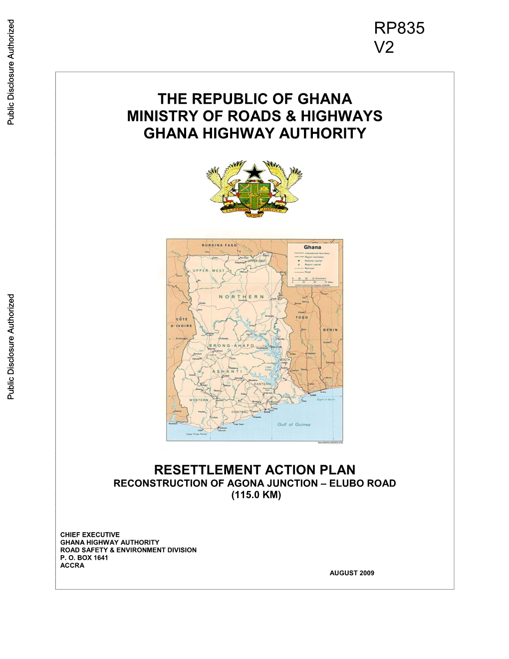 The Republic of Ghana Ministry of Roads & Highways Ghana Highway