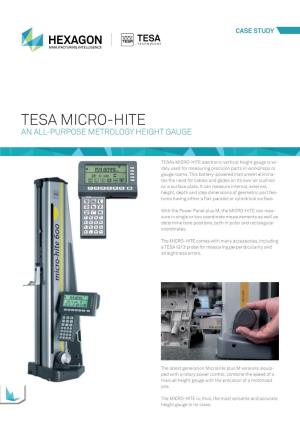 Tesa Micro-Hite an All-Purpose Metrology Height Gauge