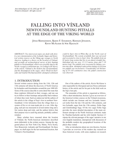 Falling Into Vínland Newfoundland Hunting Pitfalls at the Edge of the Viking World