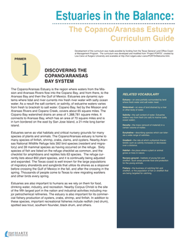 Estuaries in the Balance: the Copano/Aransas Estuary Curriculum Guide