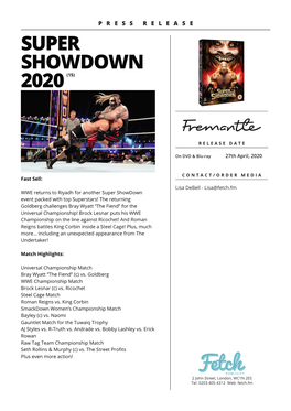 Super Showdown 2020 Press Release.Indd