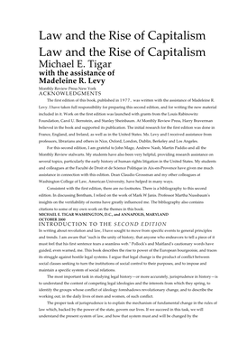 Law and the Rise of Capitalism Law and the Rise of Capitalism Michael E