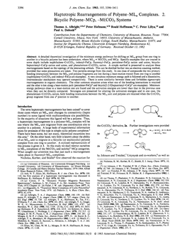 Haptotropic Rearrangements of Polyene-ML, Complexes