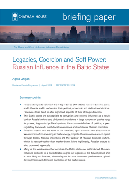Russian Influence in the Baltic States Page 2