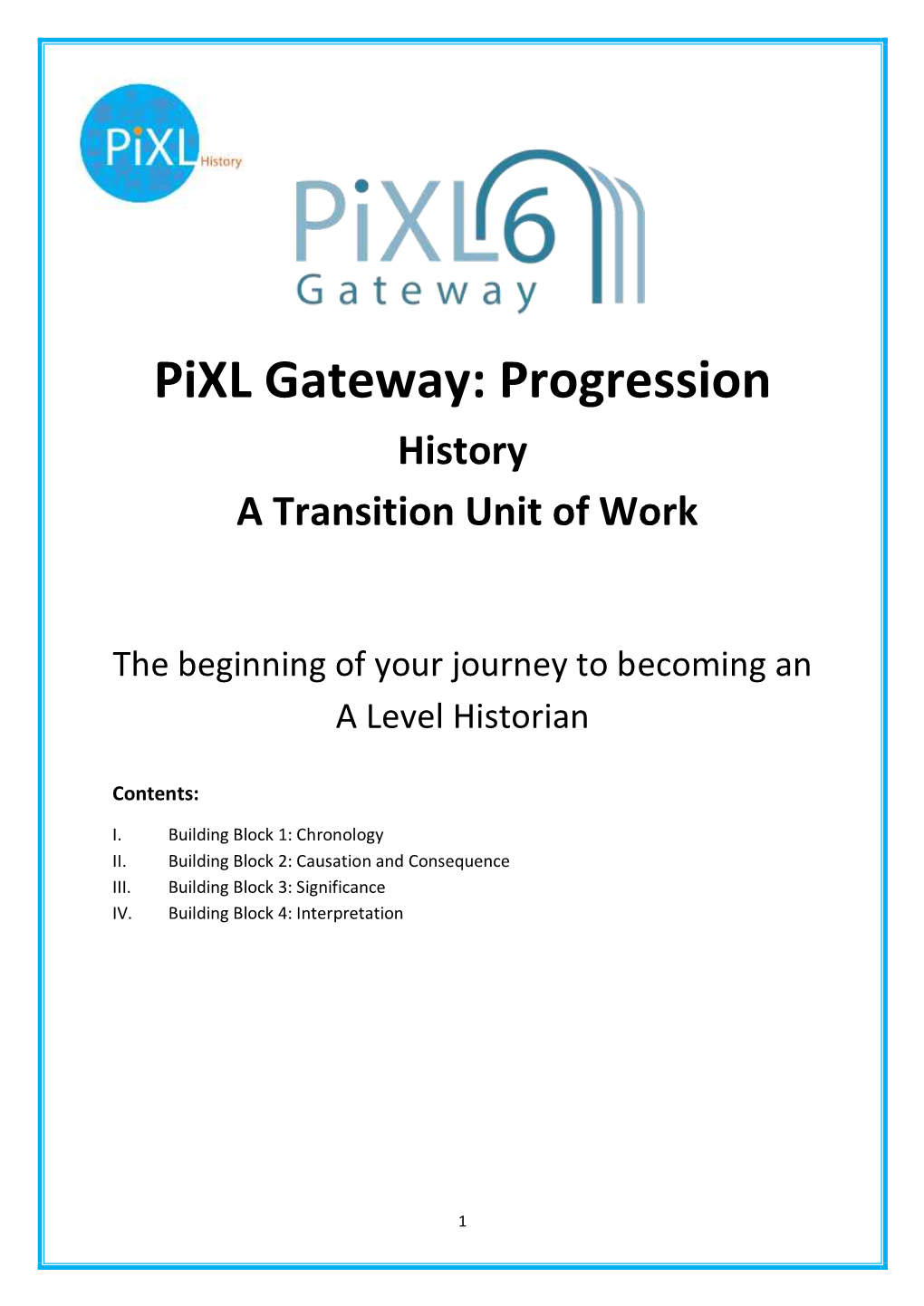 Progression History a Transition Unit of Work