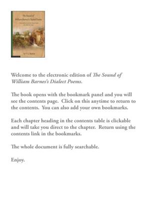 The Sound of William Barnes's Dialect Poems 1. Poems of Rural Life in the Dorset Dialect, First Collection