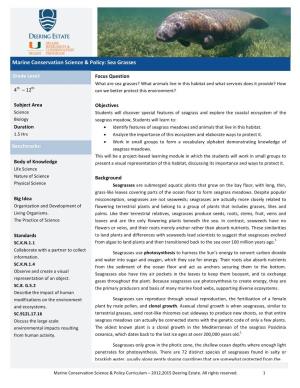 Marine Conservation Science & Policy: Sea Grasses
