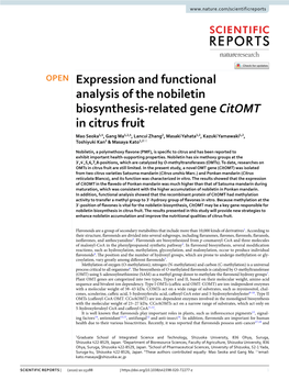 Expression and Functional Analysis of the Nobiletin Biosynthesis-Related