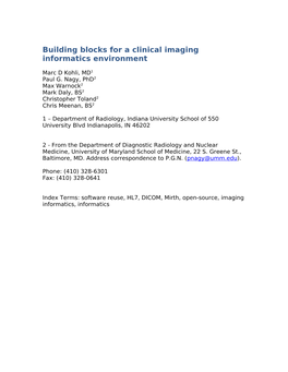 Building Blocks for a Clinical Imaging Informatics Environment