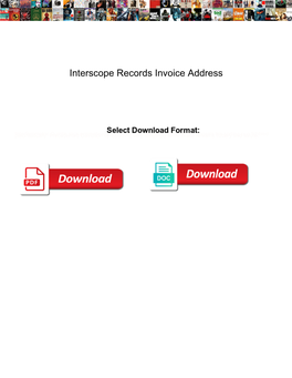 Interscope Records Invoice Address
