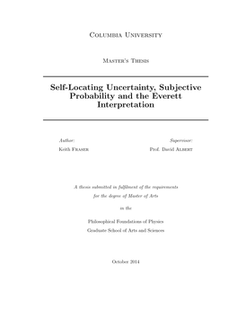 Self-Locating Uncertainty, Subjective Probability and the Everett Interpretation