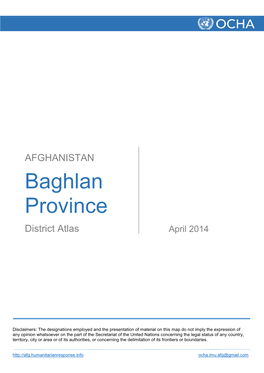 AFGHANISTAN Baghlan Province