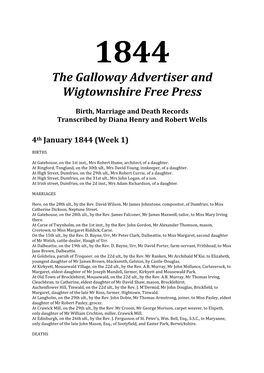 1844 the Galloway Advertiser and Wigtownshire Free Press