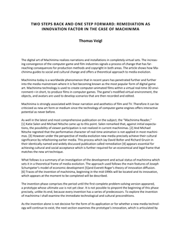 Remediation As Innovation Factor in the Case of Machinima