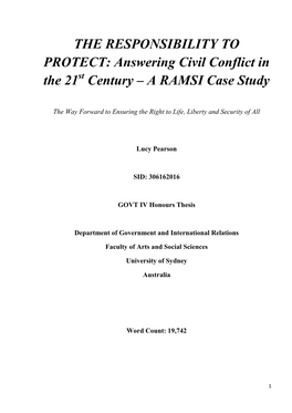 A RAMSI Case Study