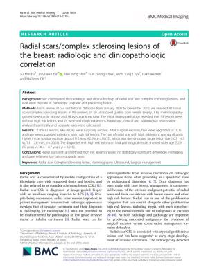Radial Scars/Complex Sclerosing Lesions of the Breast