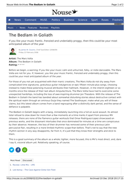 The Bedlam in Goliath | Nouse