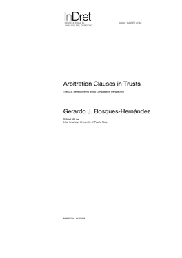 Arbitration Clauses in Trusts