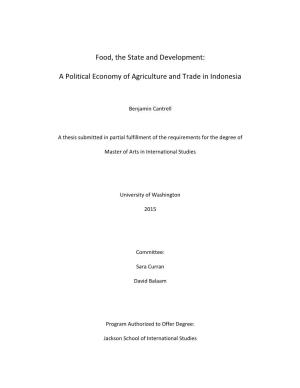 A Political Economy of Agriculture and Trade in Indonesia