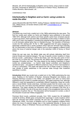 Paper Proposal for Aesthetics and Politics Workshop MANCEPT