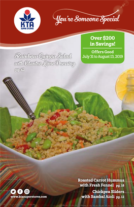 Rainbow Quinoa Salad July 31 to August 13, 2019 with Cilantro L Ime Dressing Pg