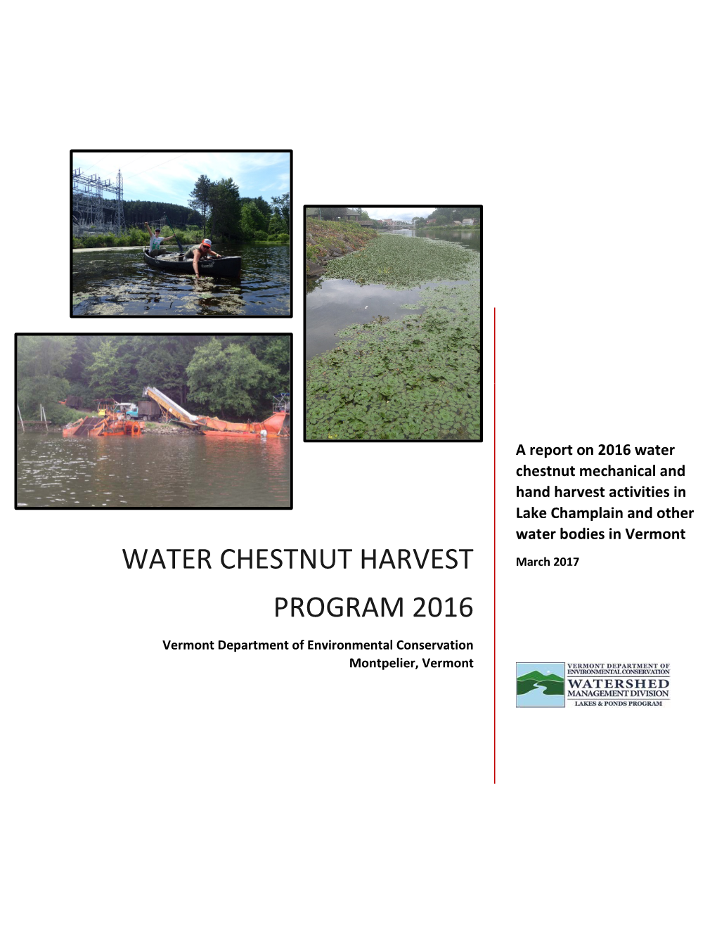 Water Chestnut Harvest Program 2016