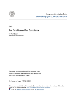 Tax Penalties and Tax Compliance