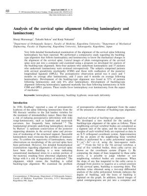 Analysis of the Cervical Spine Alignment Following Laminoplasty and Laminectomy