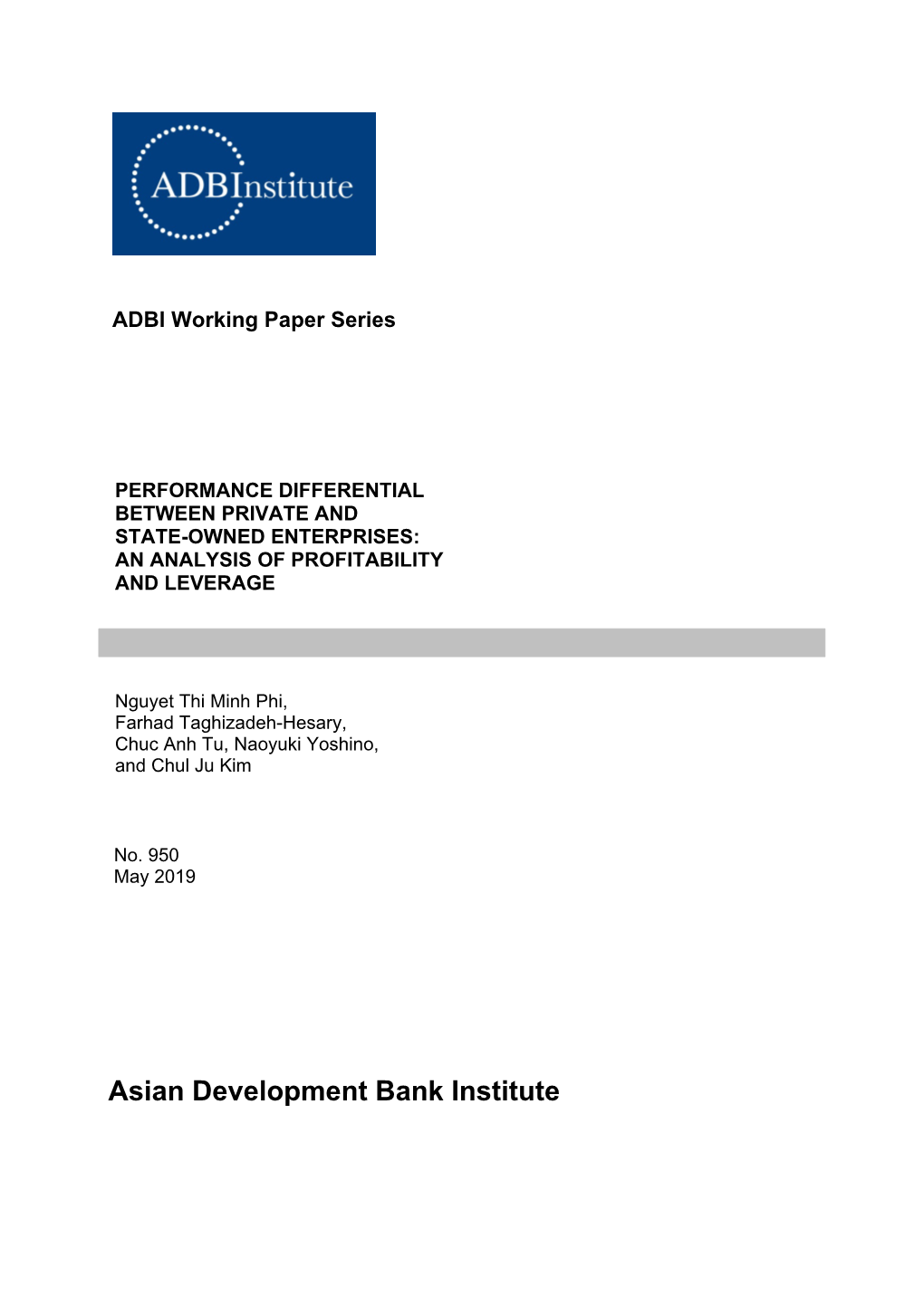 Performance Differential Between Private and State-Owned Enterprises: an Analysis of Profitability and Leverage