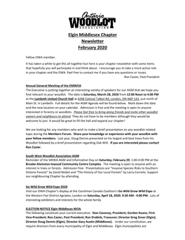 Elgin Middlesex Chapter Newsletter February 2020