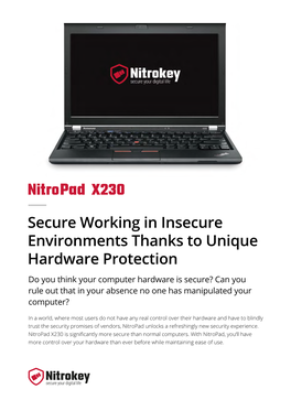 Nitropad X230 Factsheet