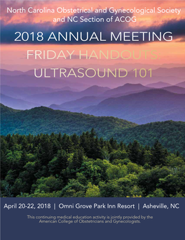 2018 Annual Meeting Friday Handouts: Ultrasound 101