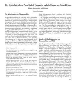 Der Schlachtbrief Von Pater Rudolf Henggeler Und Die Morgarten-Gedenkfeiern Auf Den Spuren Eines Schriftstücks