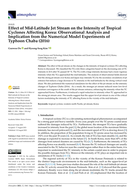 Effect of Mid-Latitude Jet Stream on the Intensity of Tropical Cyclones