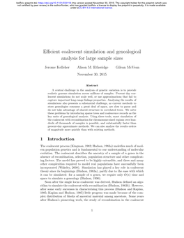 Efficient Coalescent Simulation and Genealogical Analysis For