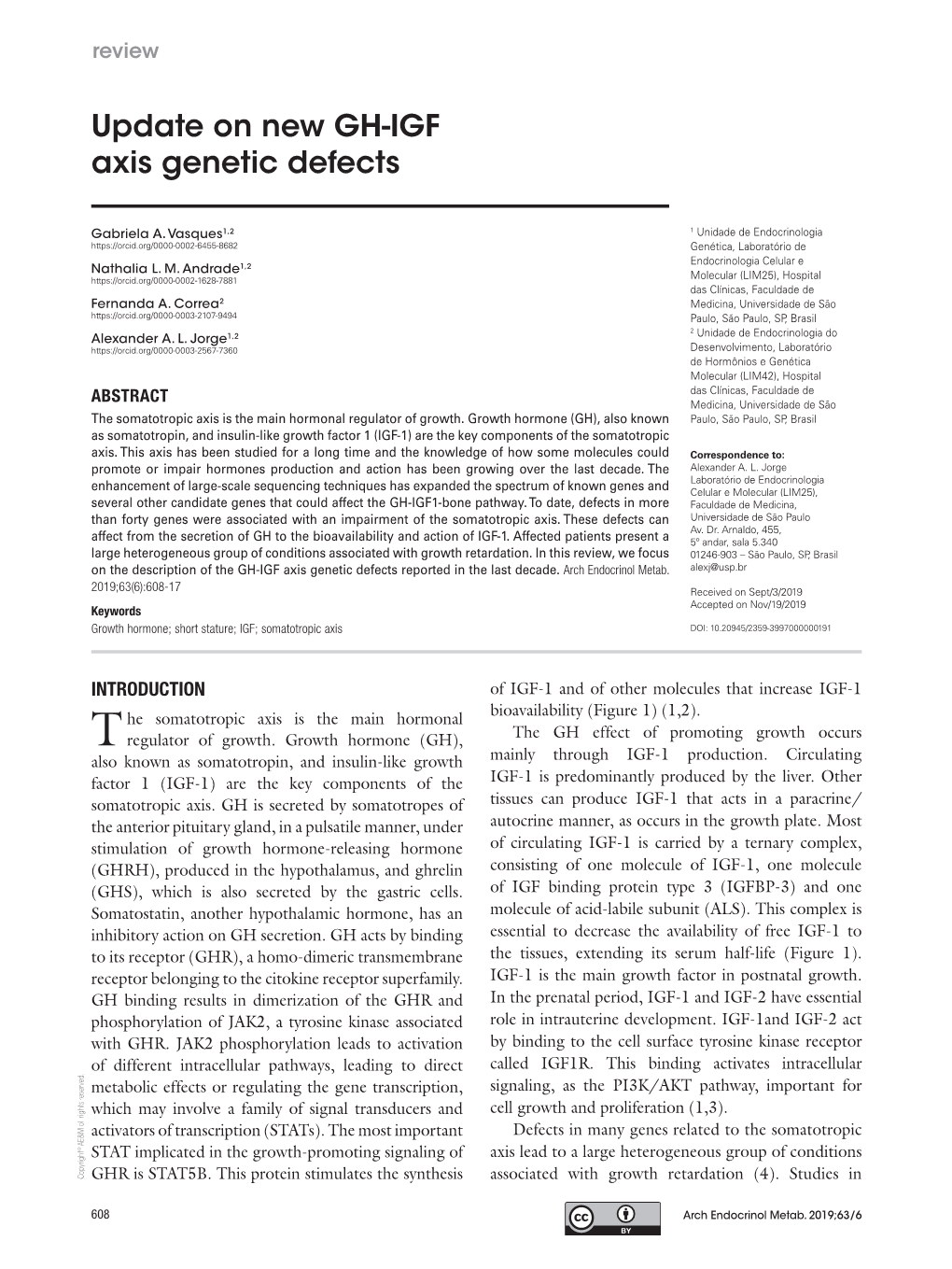 Update on New GH-IGF Axis Genetic Defects