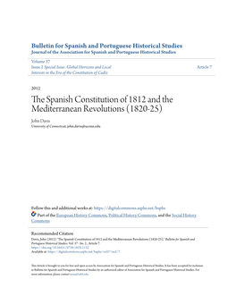 The Spanish Constitution of 1812 and the Mediterranean Revolutions (1820- 25)