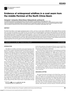 RESEARCH Evidence of Widespread Wildfires in a Coal Seam from The