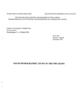 Socio-Demographic Study in the Pru Basin 1