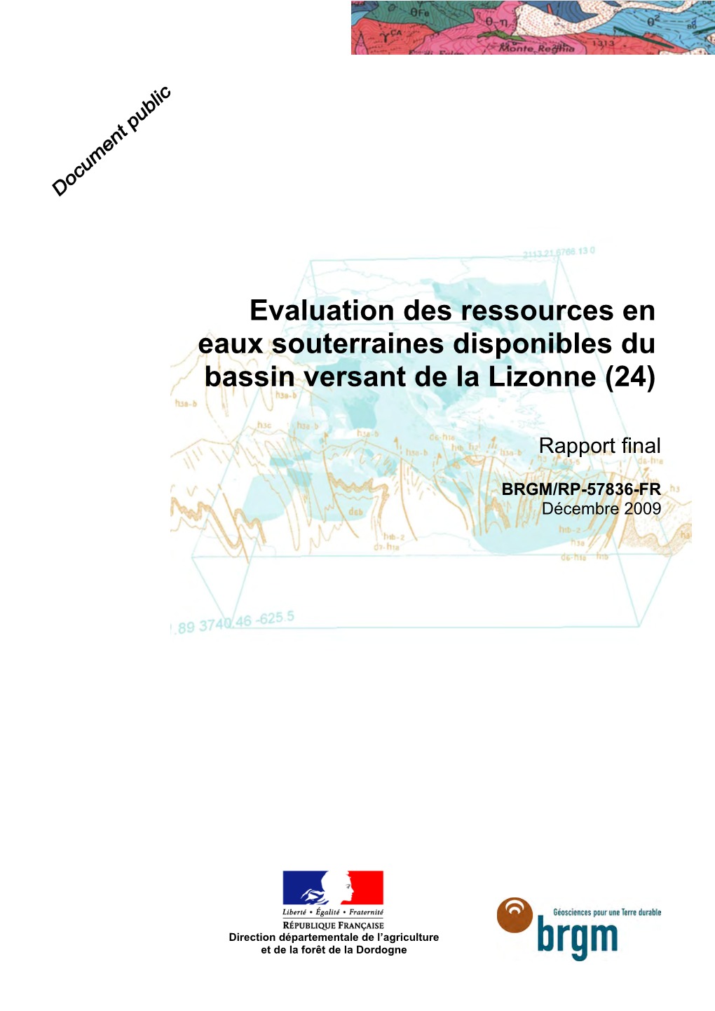 Evaluation Des Ressources En Eaux Souterraines Disponibles Du Bassin Versant De La Lizonne