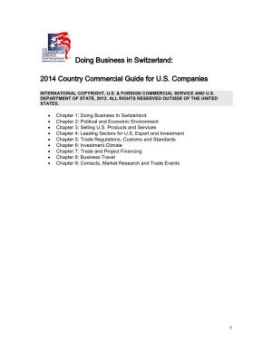 Doing Business in Switzerland: 2014 Country Commercial Guide for U.S