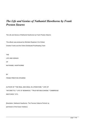 The Life and Genius of Nathaniel Hawthorne by Frank Preston Stearns