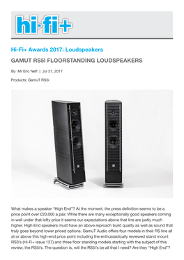 Gamut Rs5i Floorstanding Loudspeakers